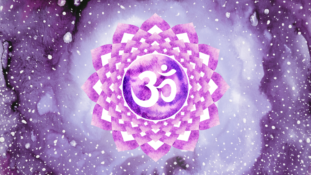 Crown chakra symbol illustration in violet